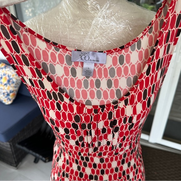 Nine & Co. Red and White Sleeveless Sundress - Picture 2 of 3